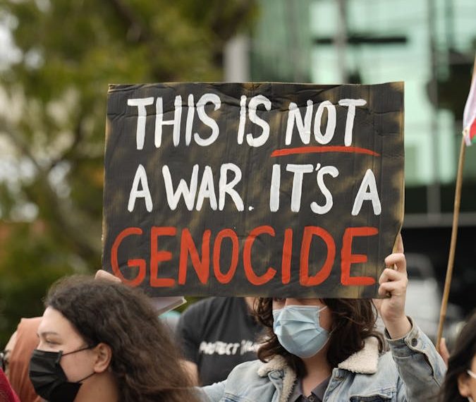 Placard with Slogan during Rally
