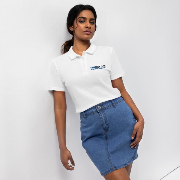 Truthlytics Premium Women’s Pique Polo Shirt - Image 4