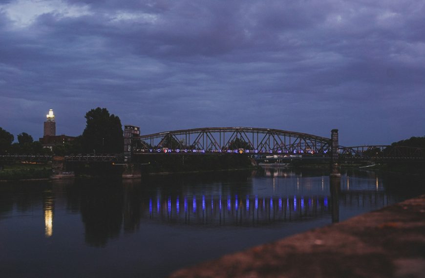 bridge over water during night time